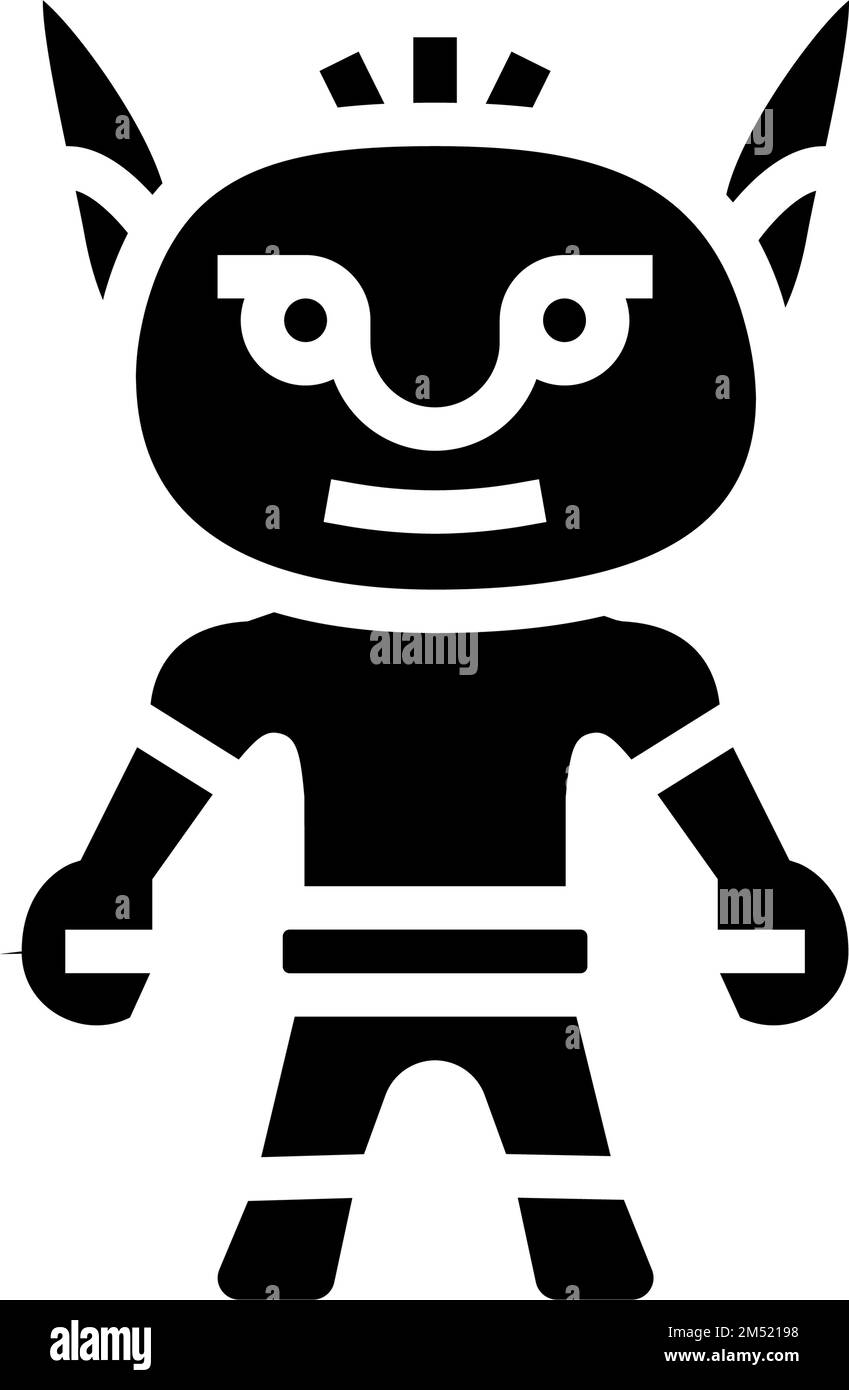 comic monster cute glyph icon vector illustration Stock Vector Image ...
