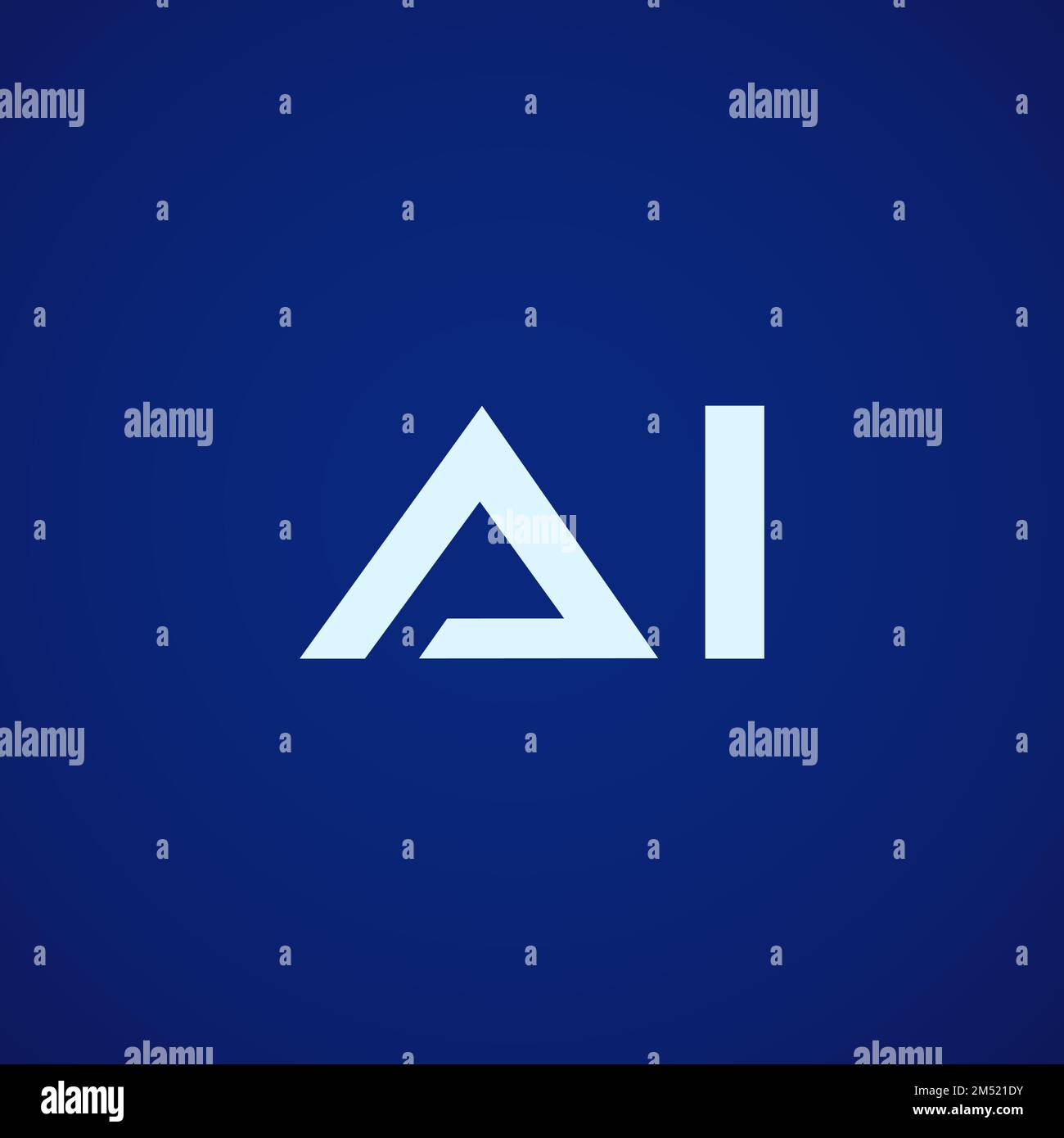 AI lettering white color isolated on dark blue, Vector Illustration Stock Vector