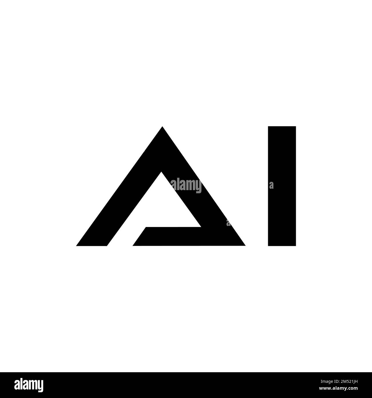 AI lettering in modern style black color isolated on white color, Vector Illustration Stock Vector