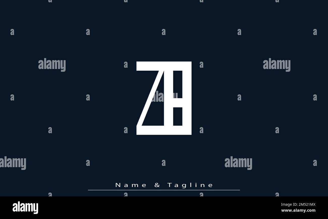 Alphabet letters Initials Monogram logo ZB , BZ Stock Vector