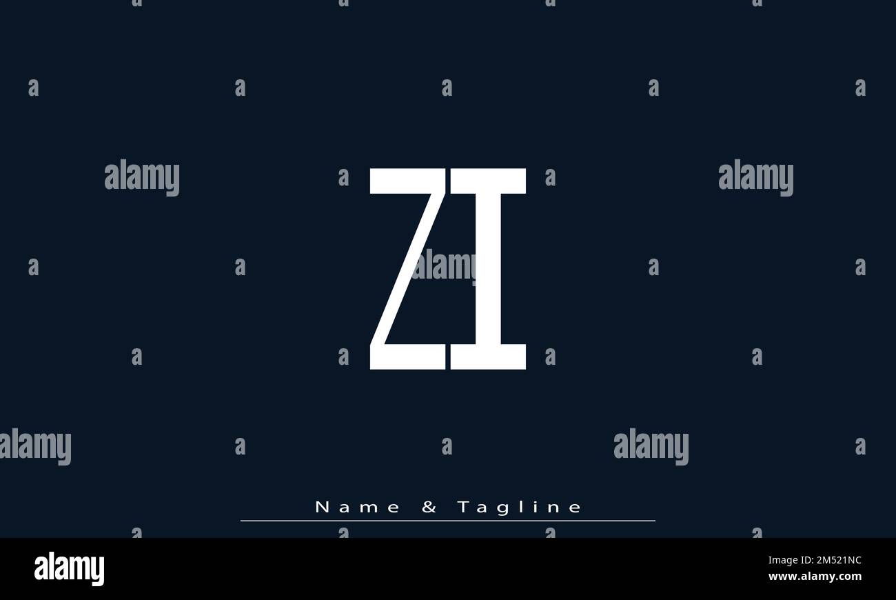 Alphabet letters Initials Monogram logo ZI , IZ Stock Vector