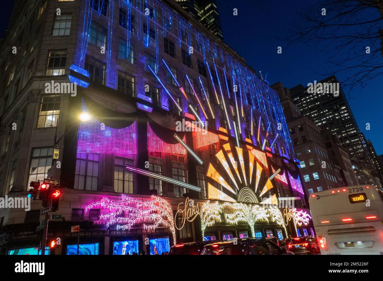 Saks Fifth Avenue Flagship Store is decorated for the holiday season, New York City, USA  2022 Stock Photo