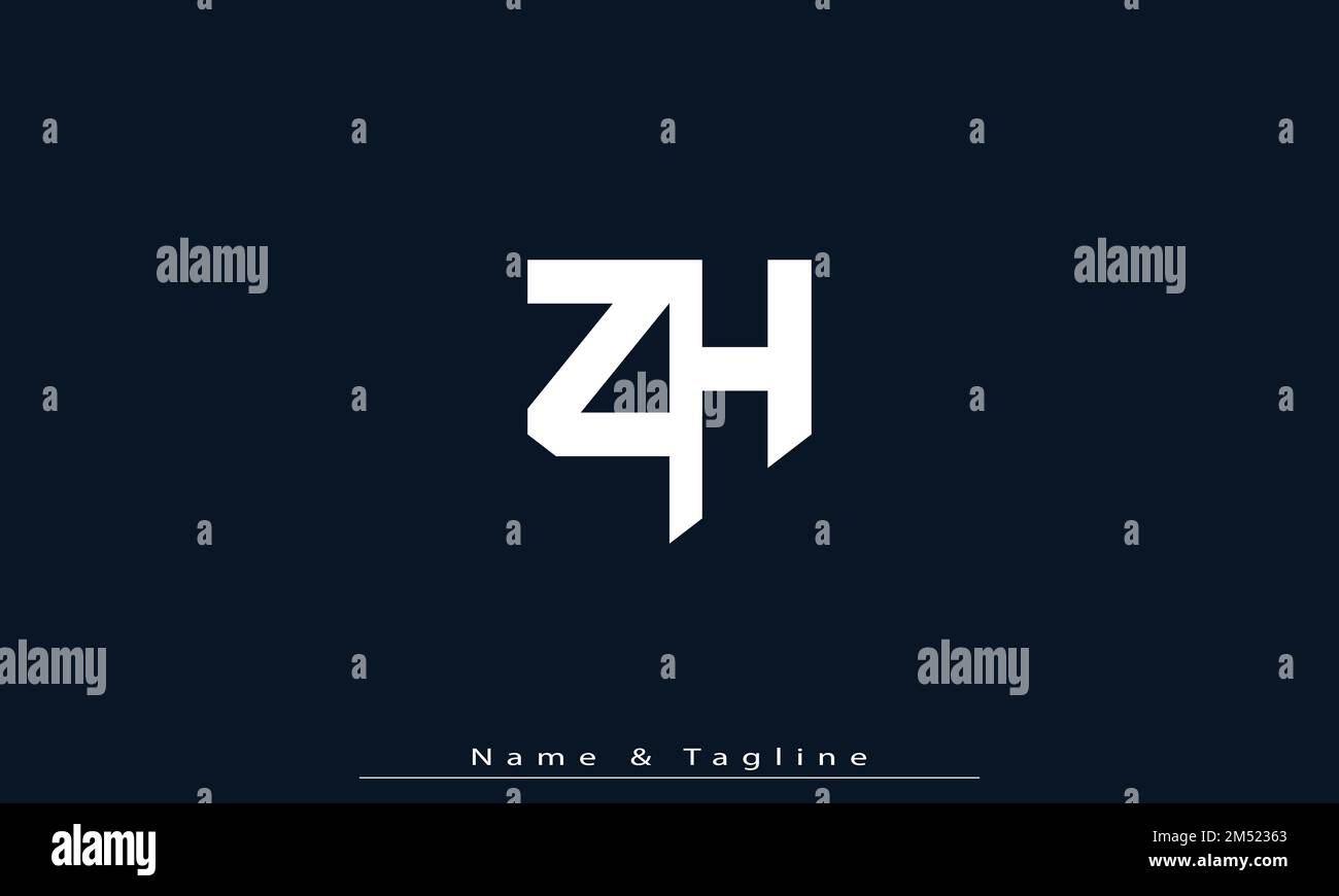 Alphabet letters Initials Monogram logo ZH , HZ Stock Vector