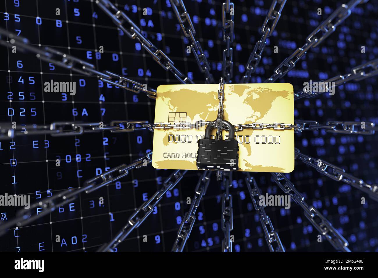 Bank card phishing protection concept. financial security. 3d render ... - Protect Online Banking From Phishing Attacks Security