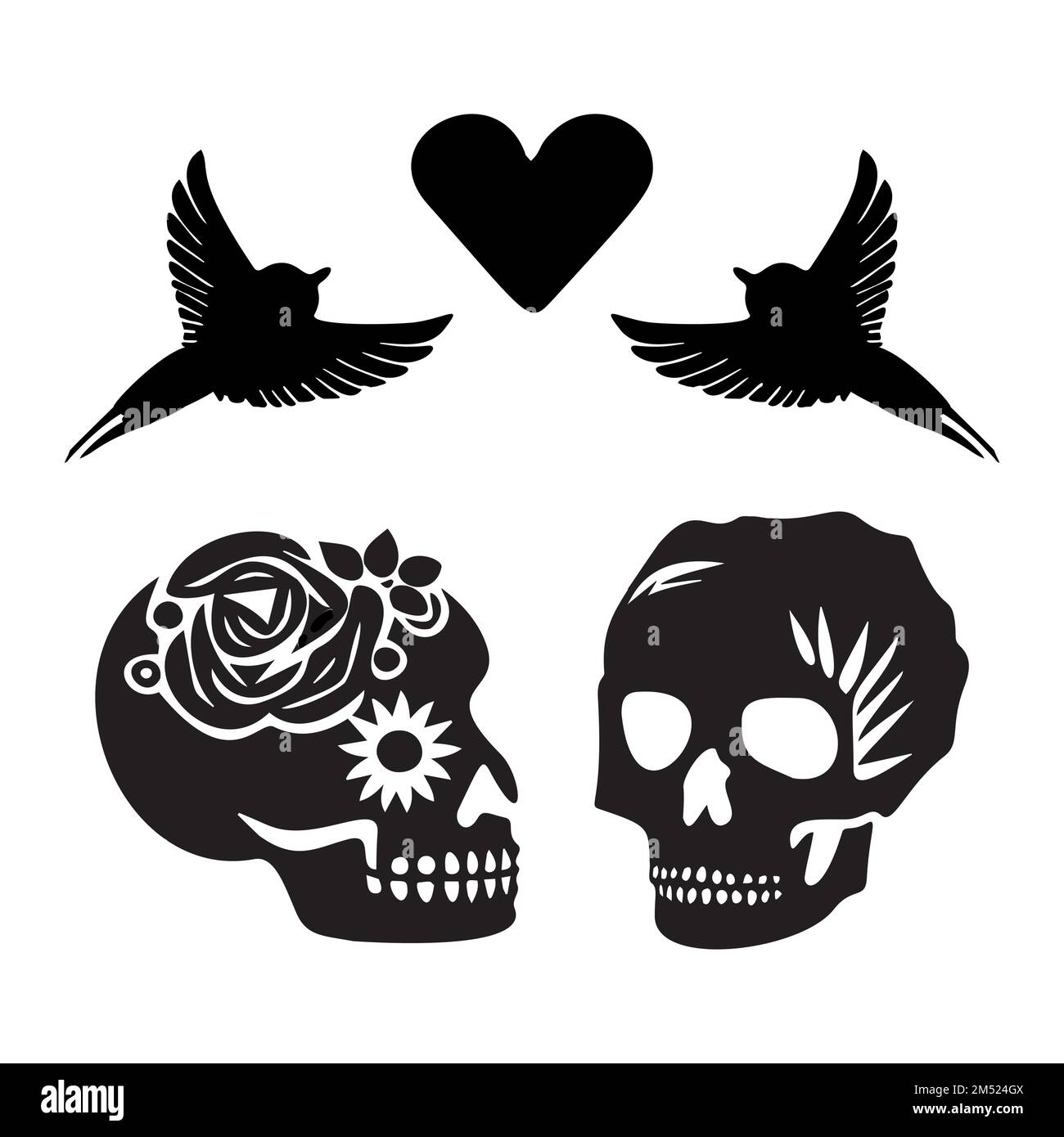 70 Skeleton Couple Tattoo Illustrations RoyaltyFree Vector Graphics   Clip Art  iStock