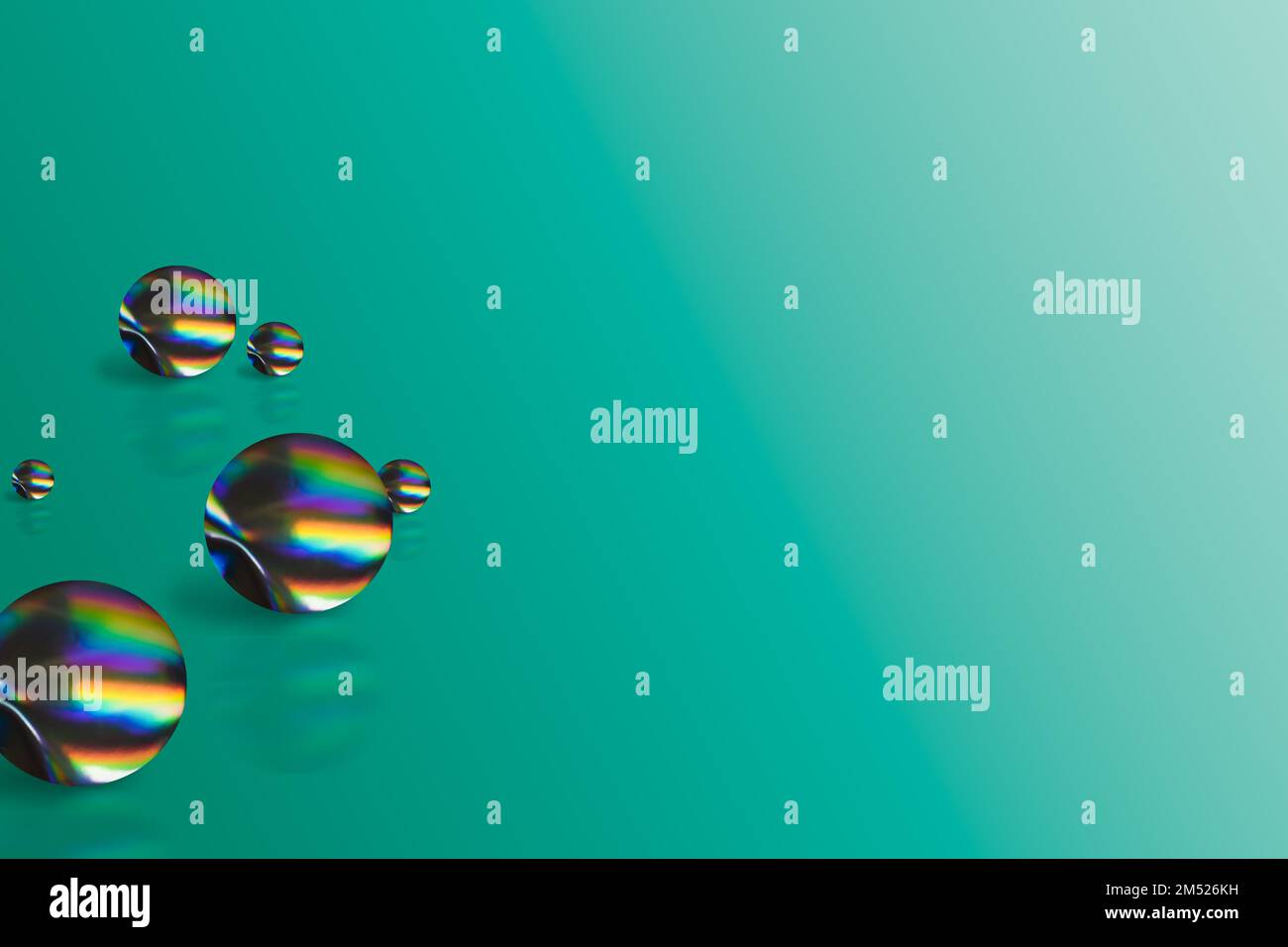 Holographic balls abstract background with copy space for text. Stock Photo