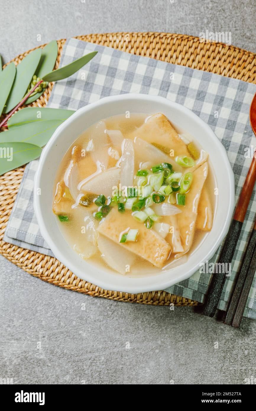 eomukguk, Korean style fishcake soup Stock Photo