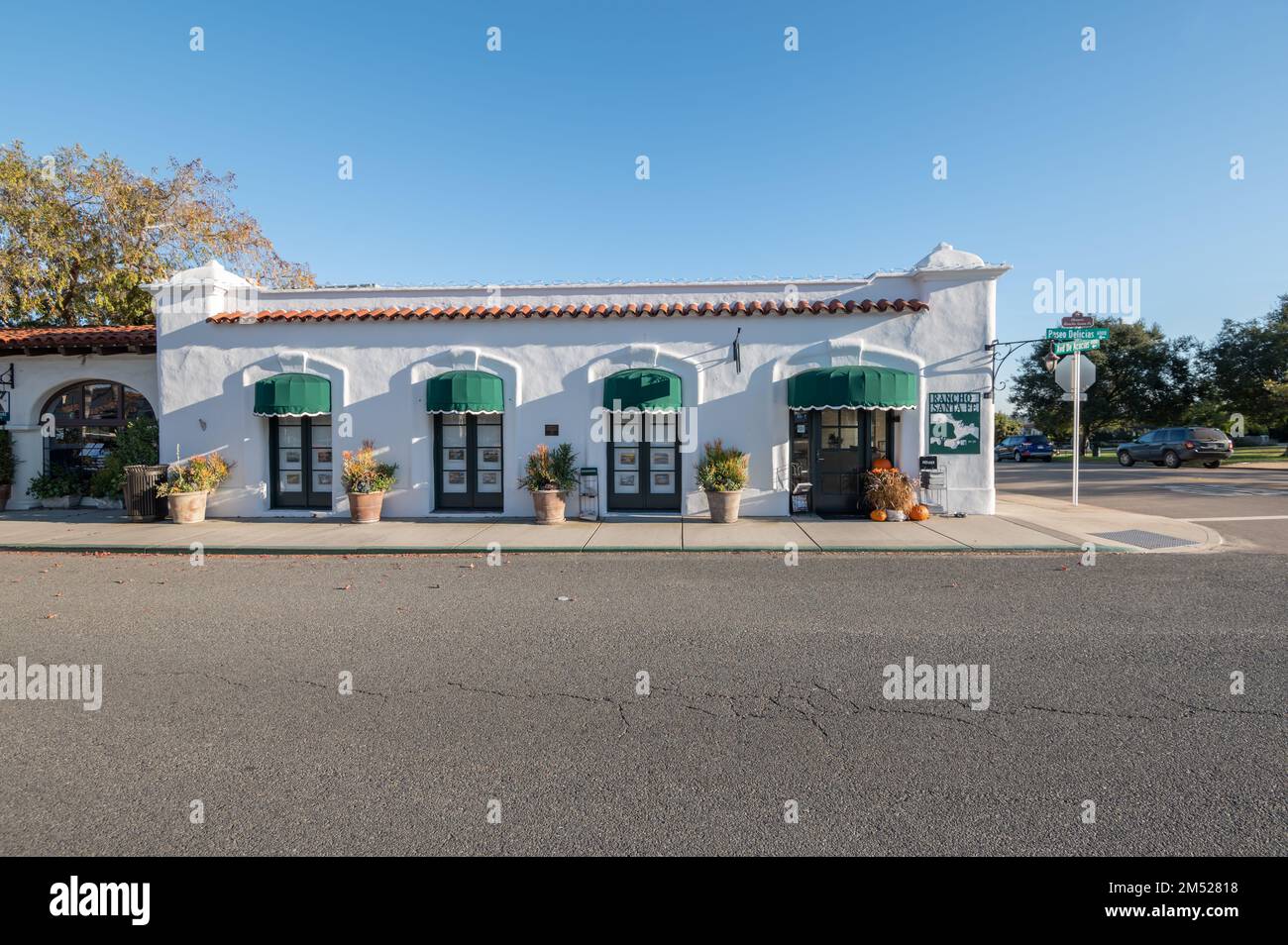 Famous Paseo Delicias in Rancho Santa Fe, a street with many shops