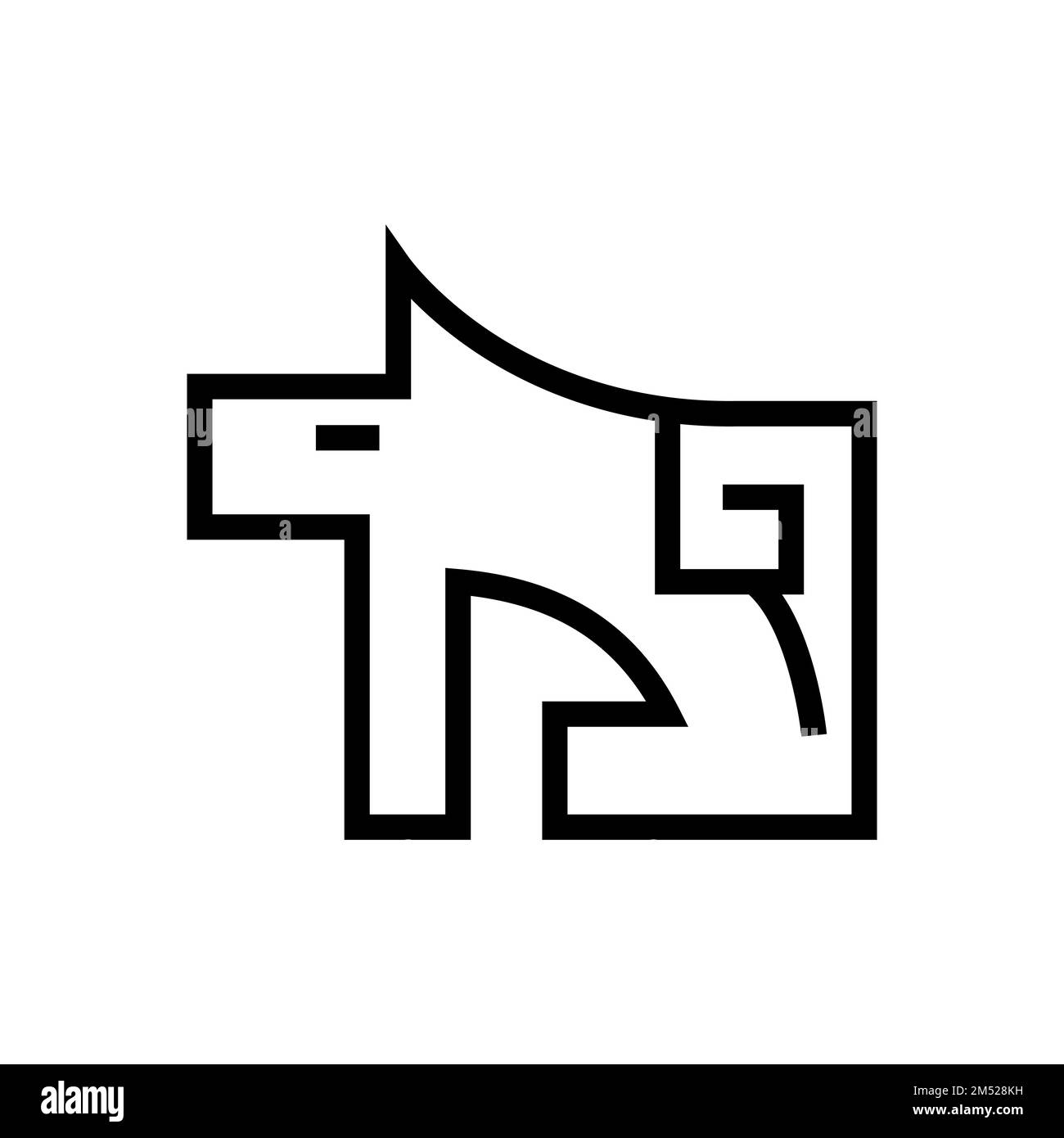 Wolf pictogram, a linear icon on a white background. Vector clipart