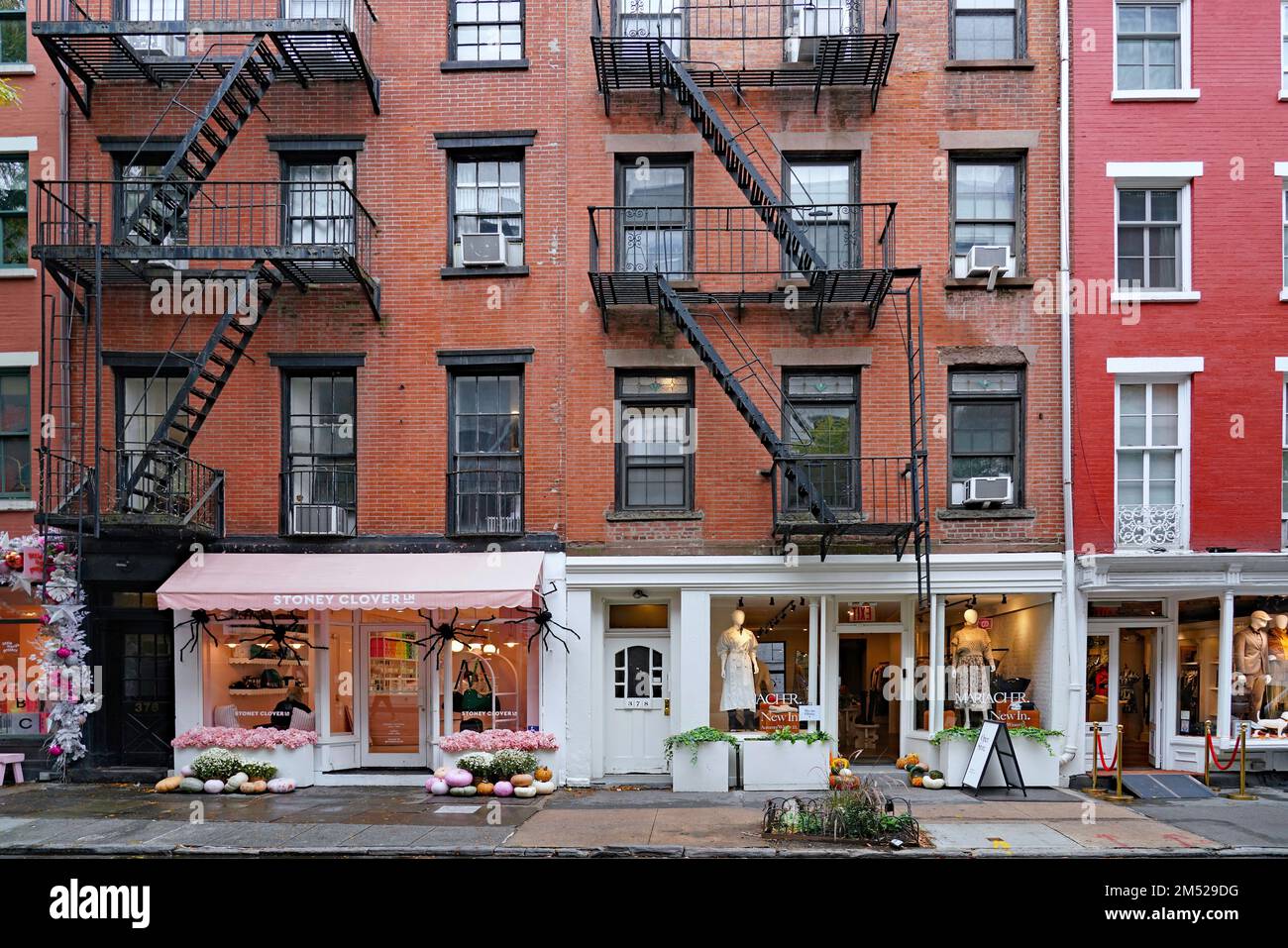 New York, NY October 2022 Greenwich Village street with apartment