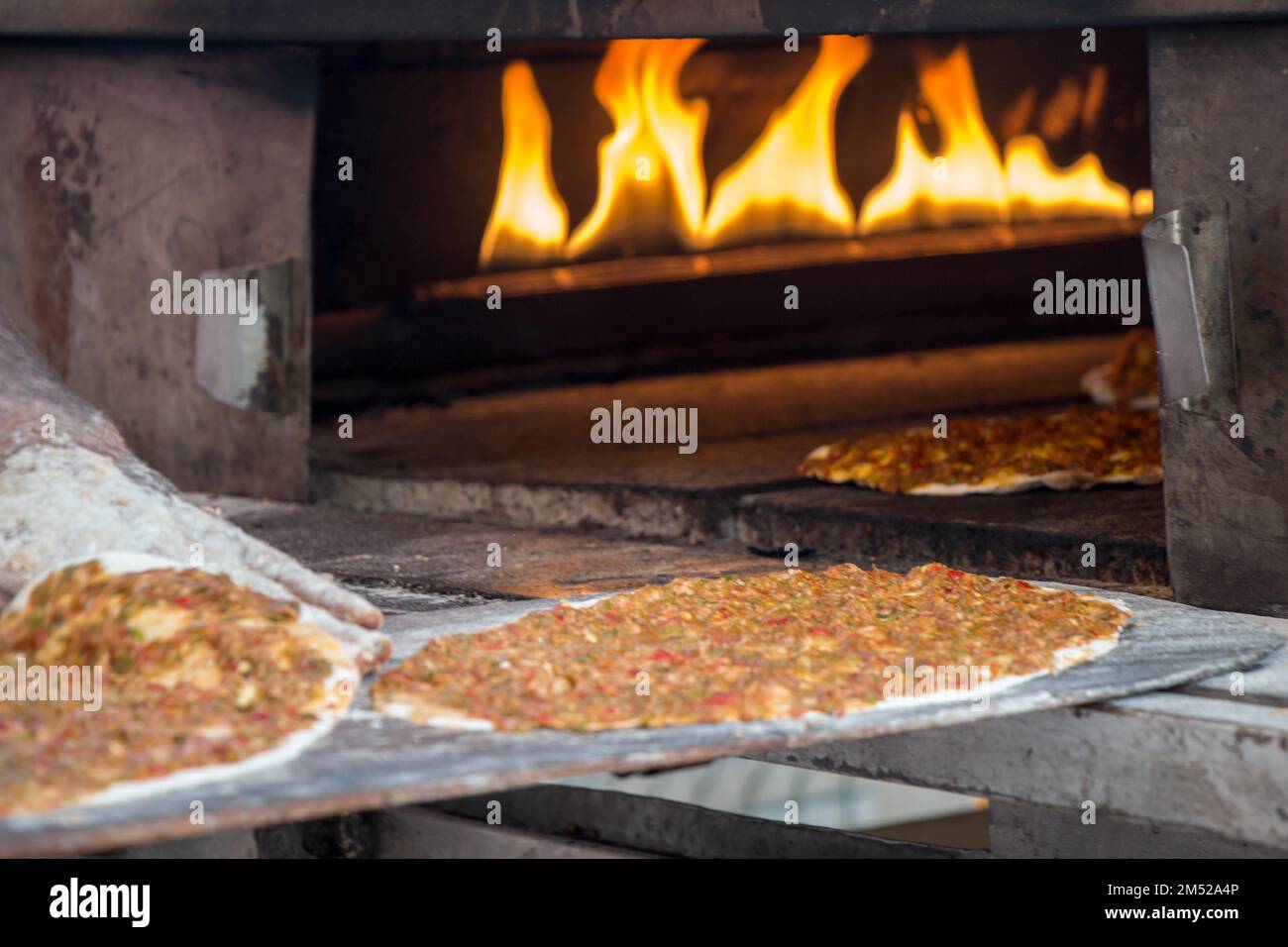 Lahmacun, Turkish Pizza Pancake With Spicy Meat Filling Stock Photo - Alamy