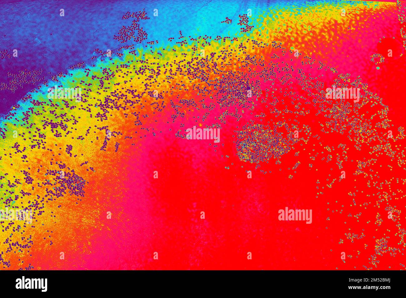 Oil bubbles inside water base form patterns Stock Photo