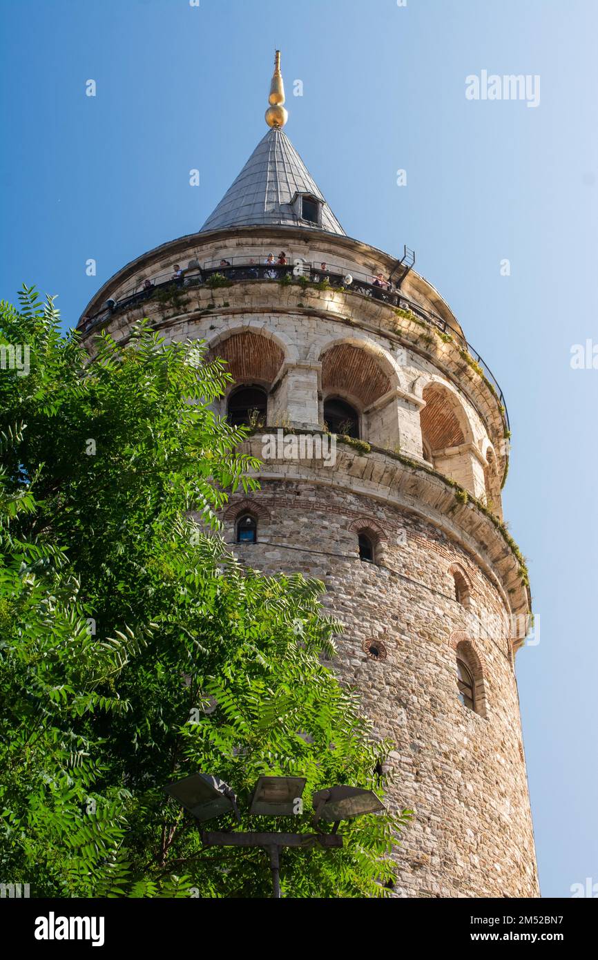 View of the Galata Tower from ancient times in Istanbul Stock Photo Alamy