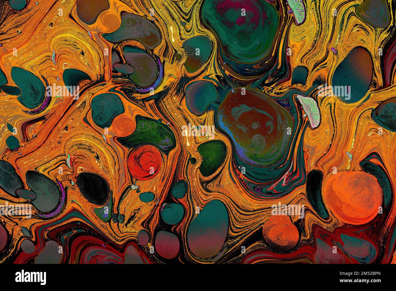 Traditional Ottoman Turkish abstract marbling art patterns as ...