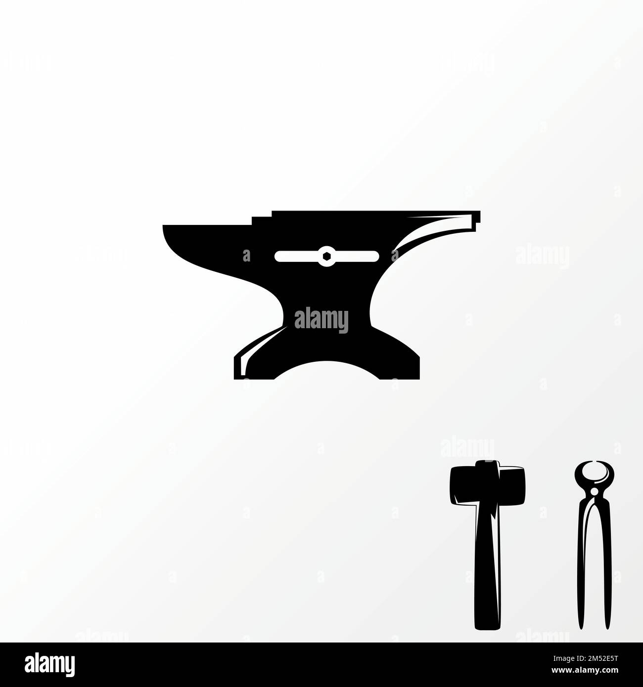 Simple blacksmith equipment that has a unique character image graphic icon logo design abstract concept vector stock. symbol related to workshop. Stock Vector