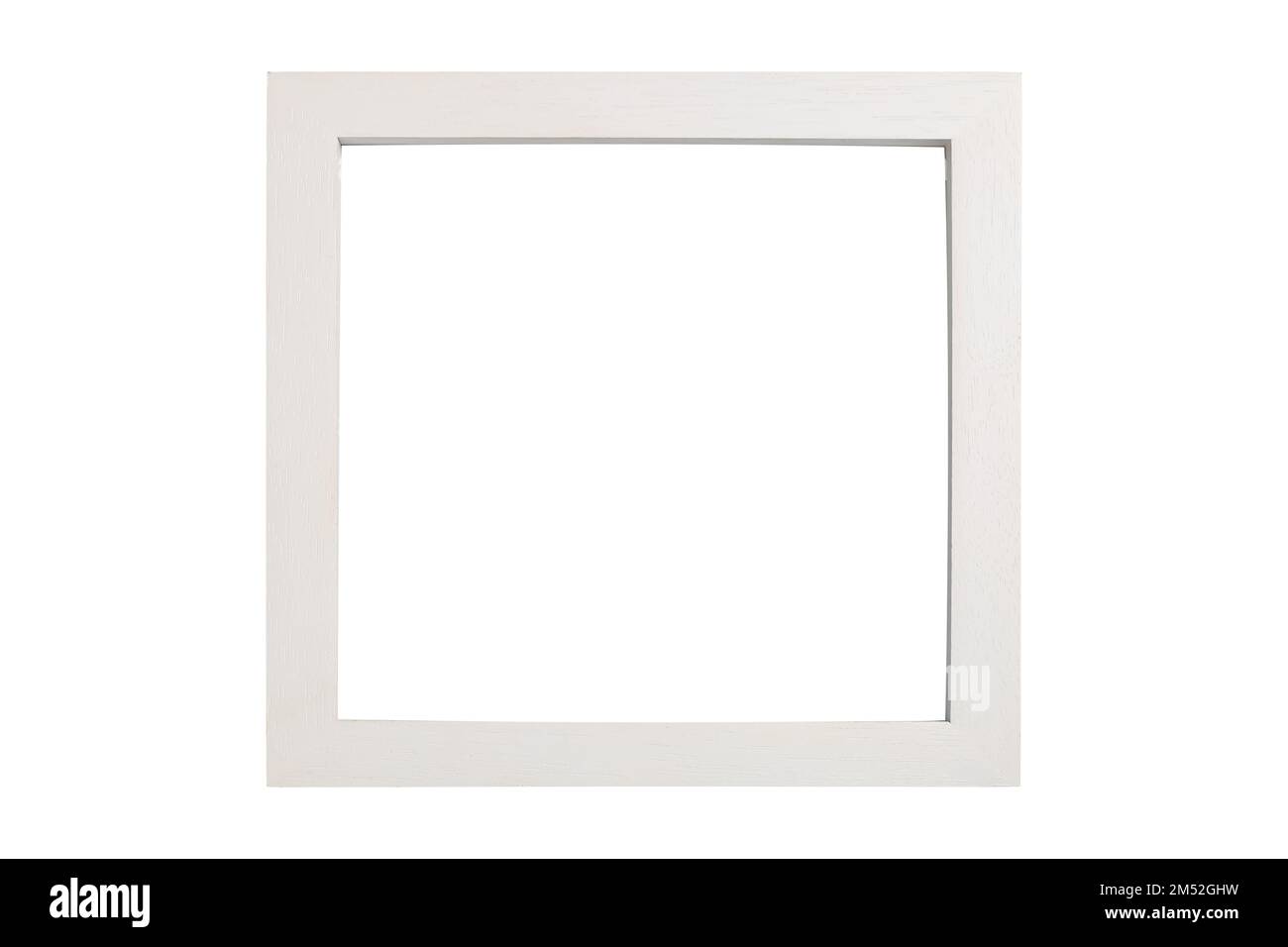 White wooden border photo frame minimalistic modern looking square classic Stock Photo