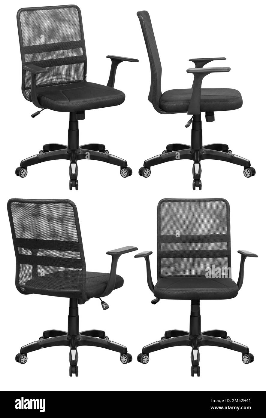 Office computer chair, with a mesh back. Isolated from the background ...