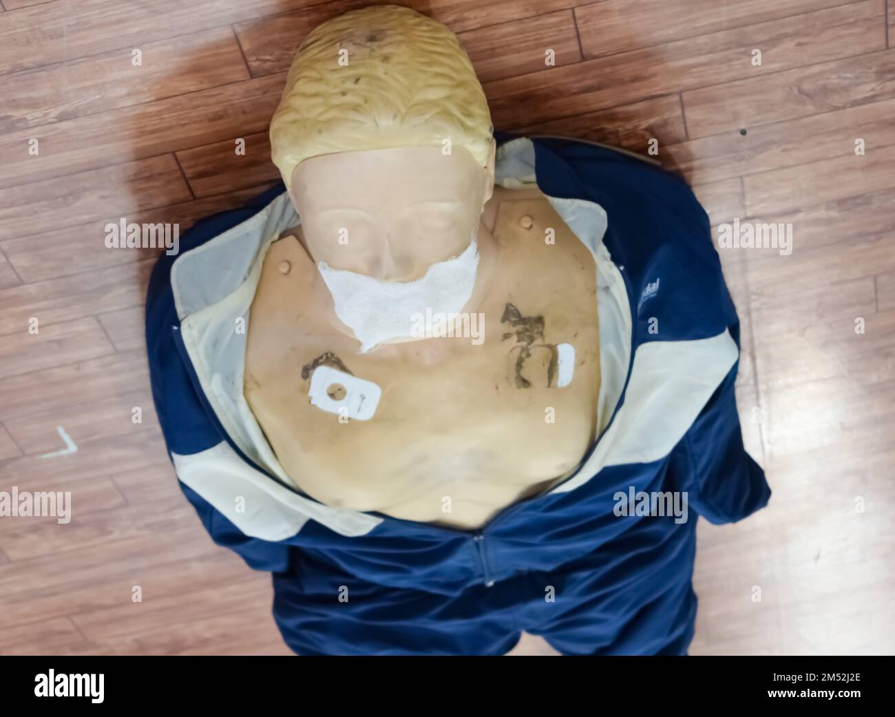 Human Cpr Human dummy lies on the floor during first Aid Training ...