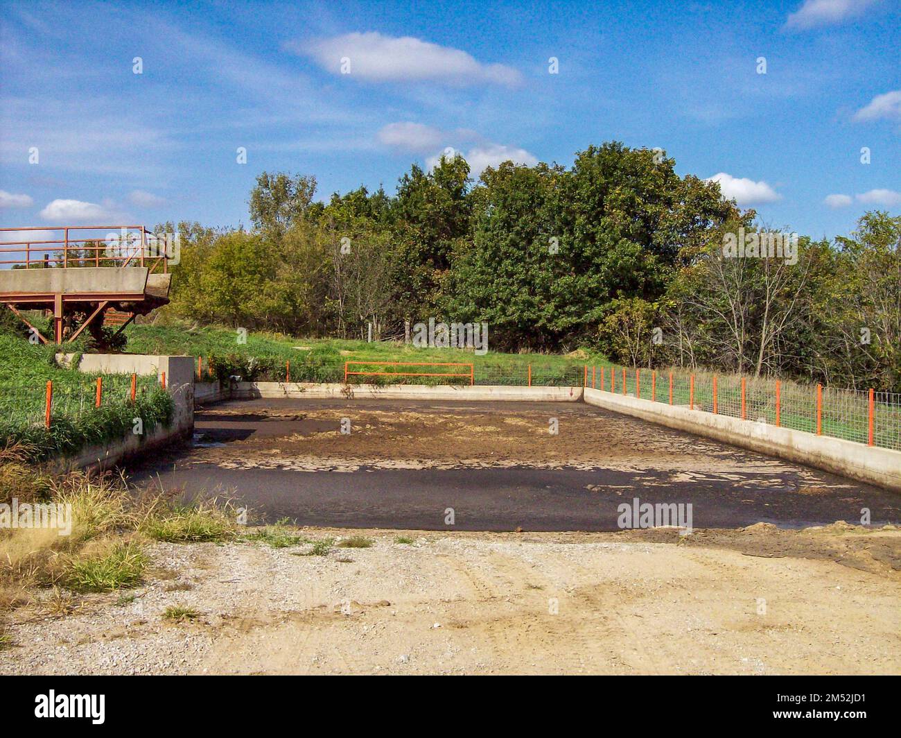 Dairy Farm concrete Manure Pit with push off platform Stock Photo - Alamy