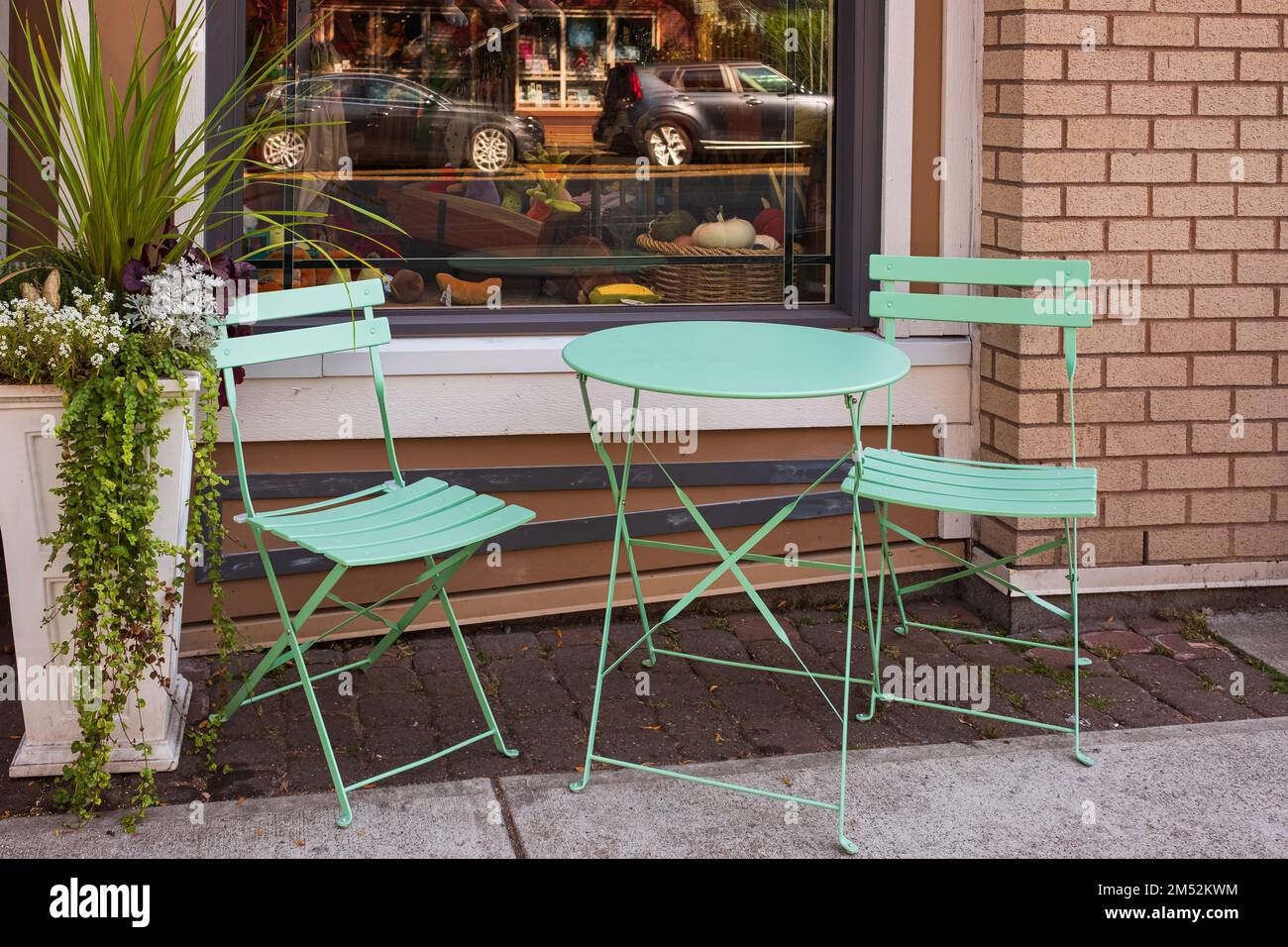 Chairs with a table for a garden. Dining set of furniture, table and ...