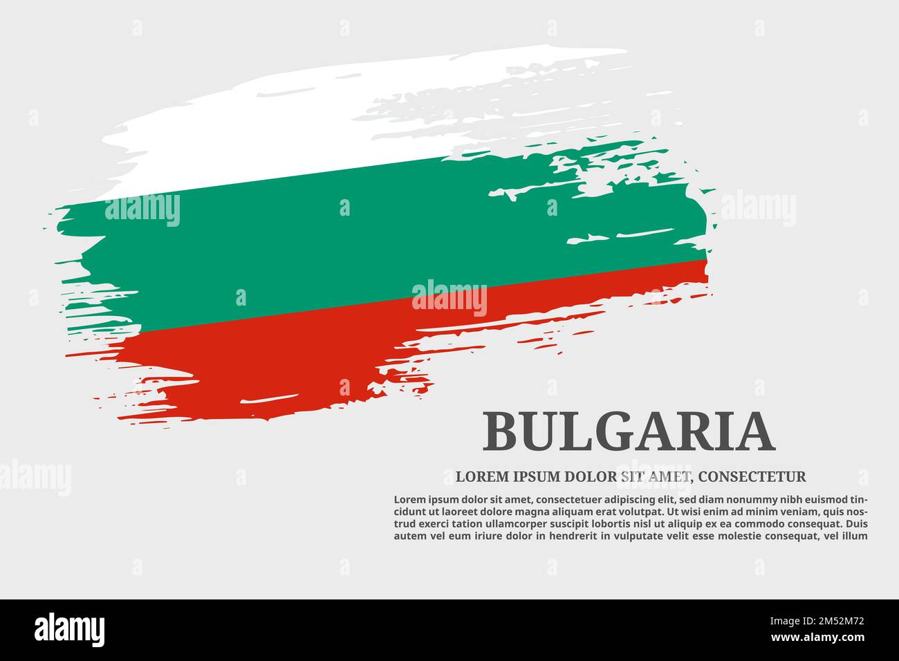 Bulgaria flag grunge brush and text poster, vector Stock Vector