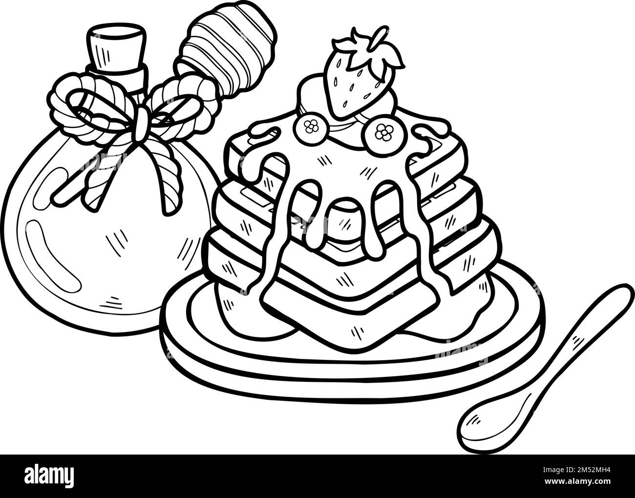 Cartoon Waffle Black And White