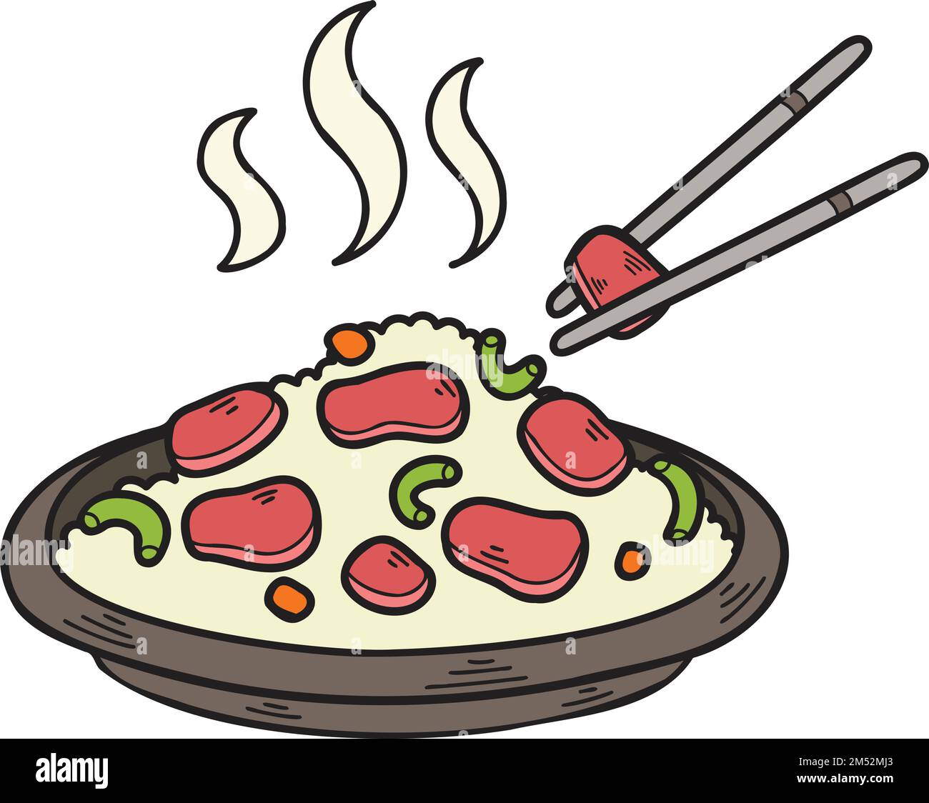 Illustration cartoon plate fried rice hi-res stock photography and images -  Alamy