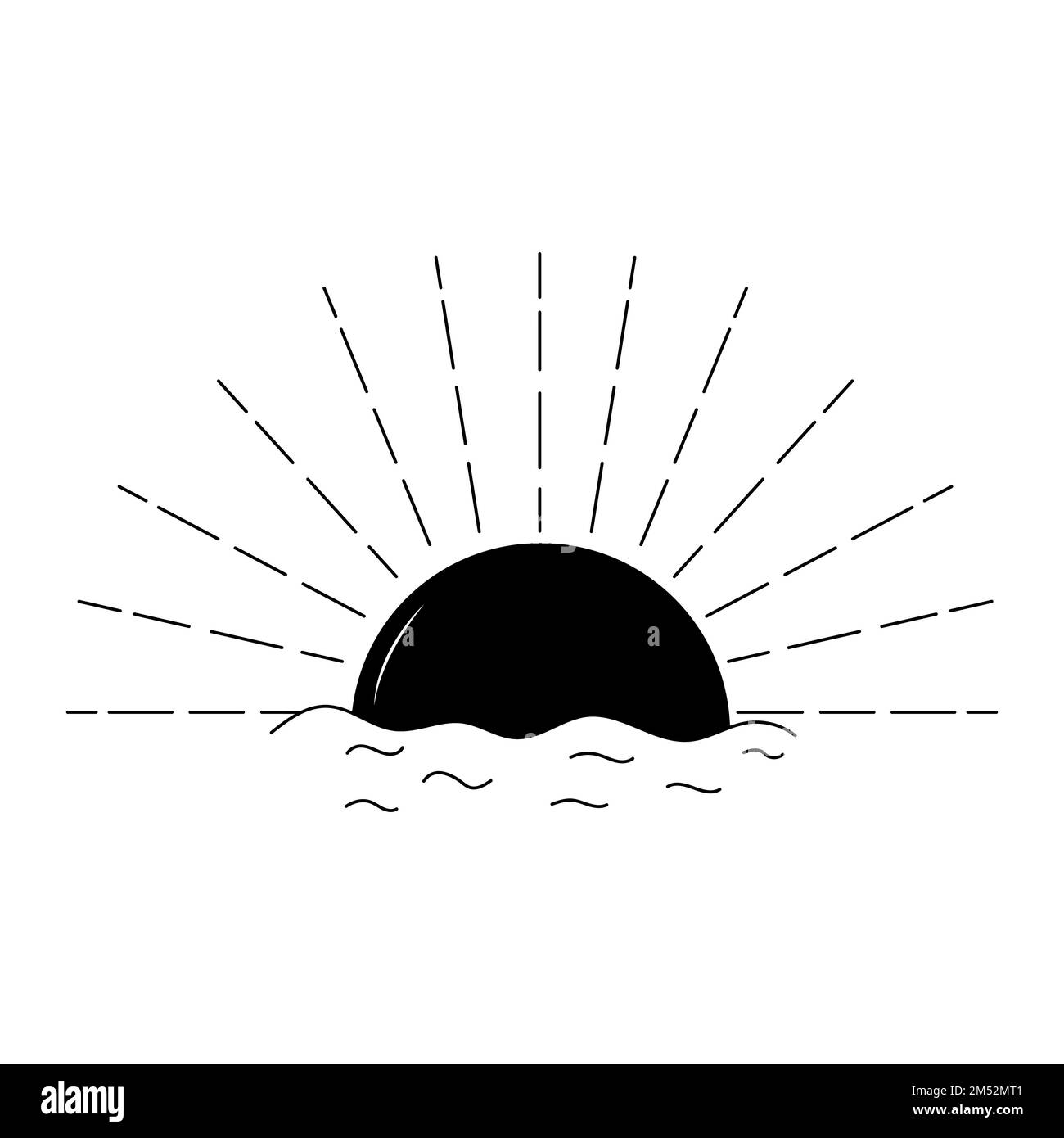 Sunset tattoo in y2k, 1990s, 2000s style. Emo goth element design. Old