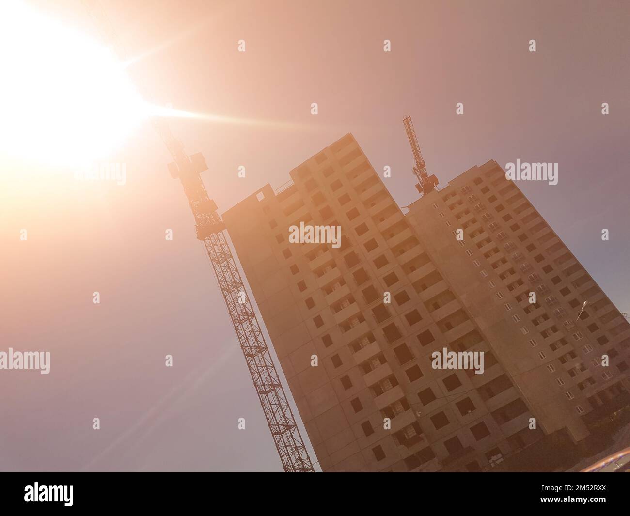 high-rise building under construction in the modern city Stock Photo ...