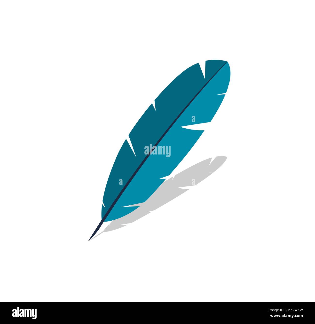 Feather icon symbol Flat in style on a white background. Vector ...