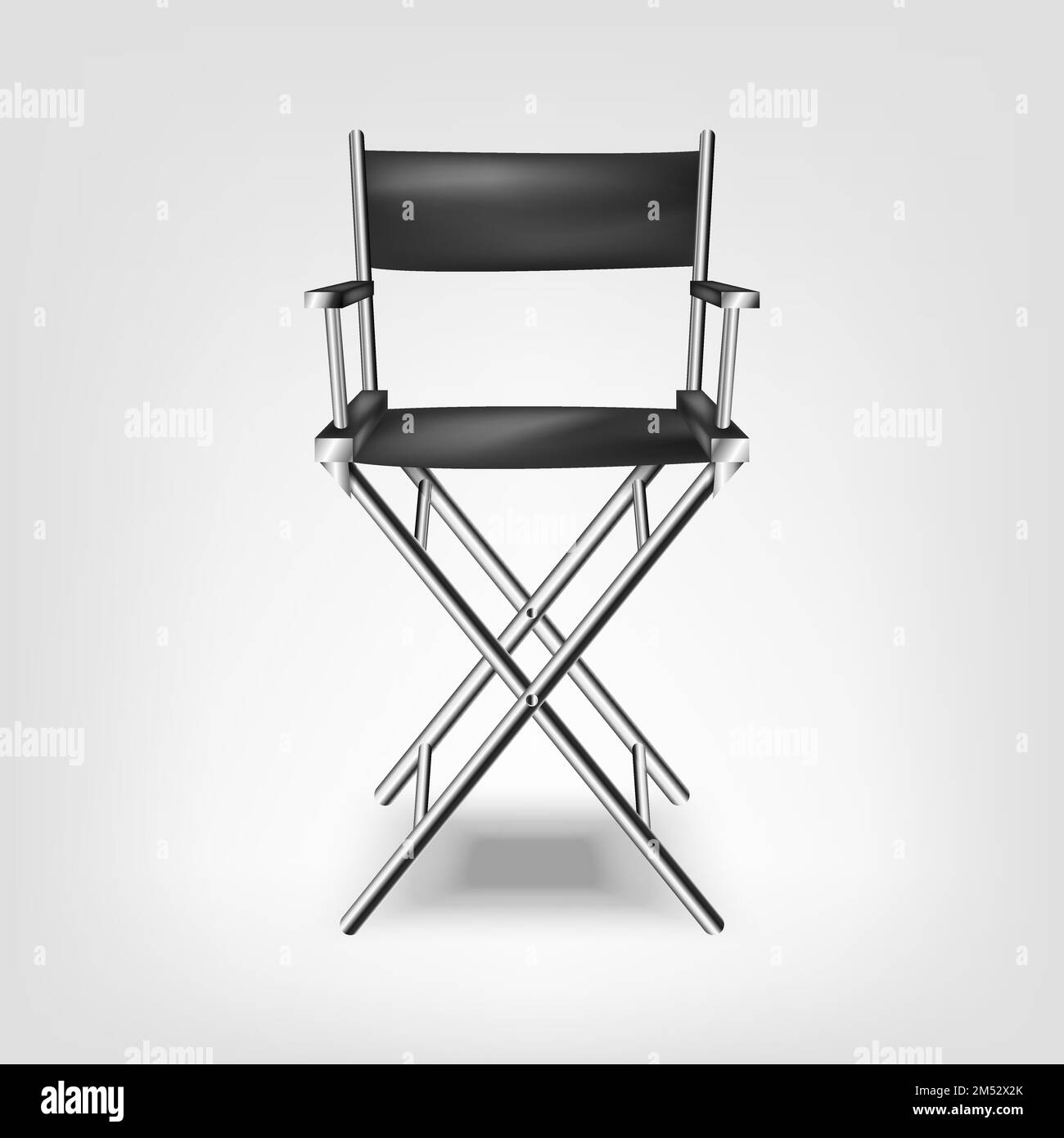 Seats for folding a metal construction for recreation, camping Vector Illustration isolated on white background. Interior furniture chair for fishing, Stock Vector