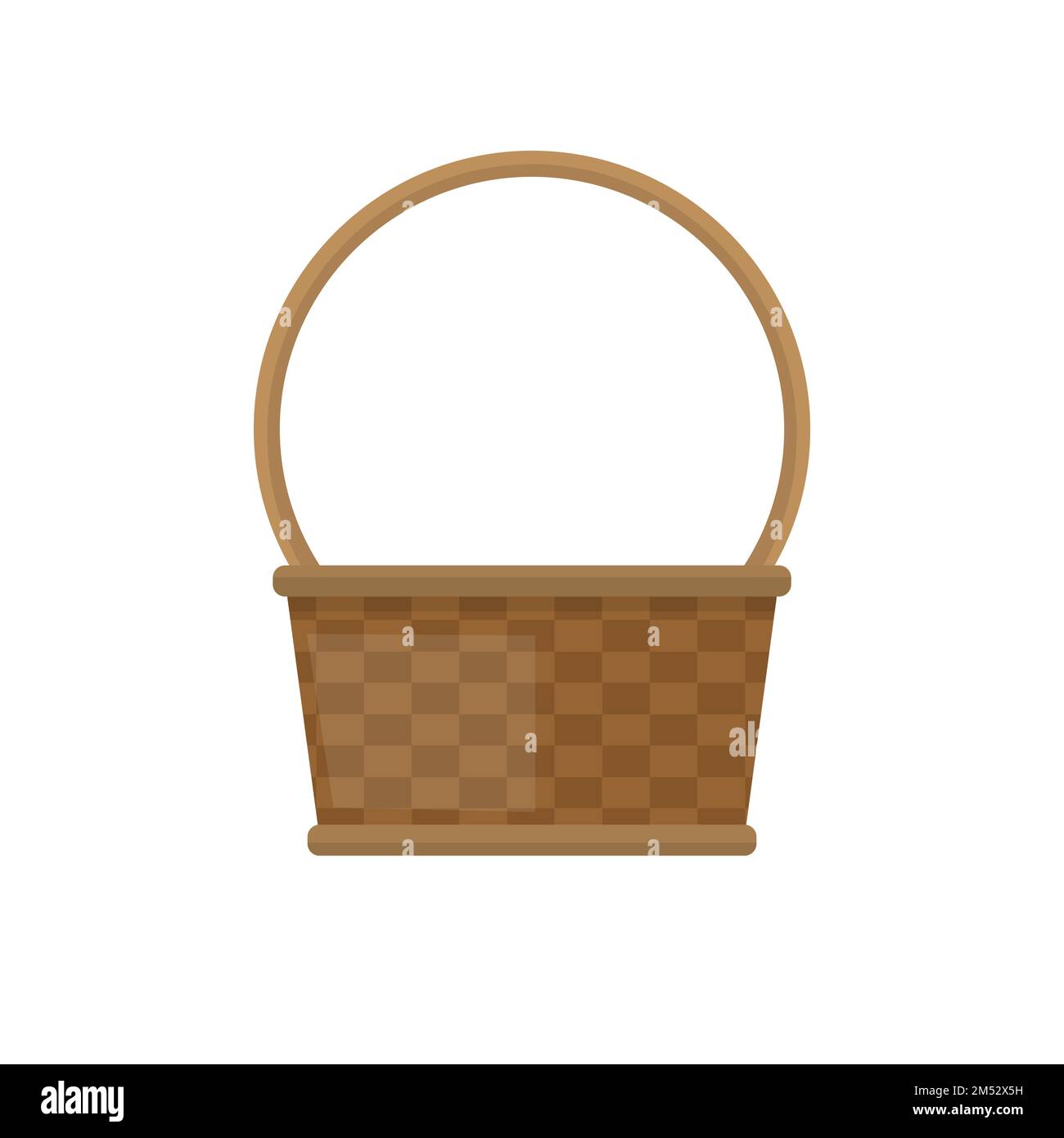 Empty baskets set isolated on white background vector illustration