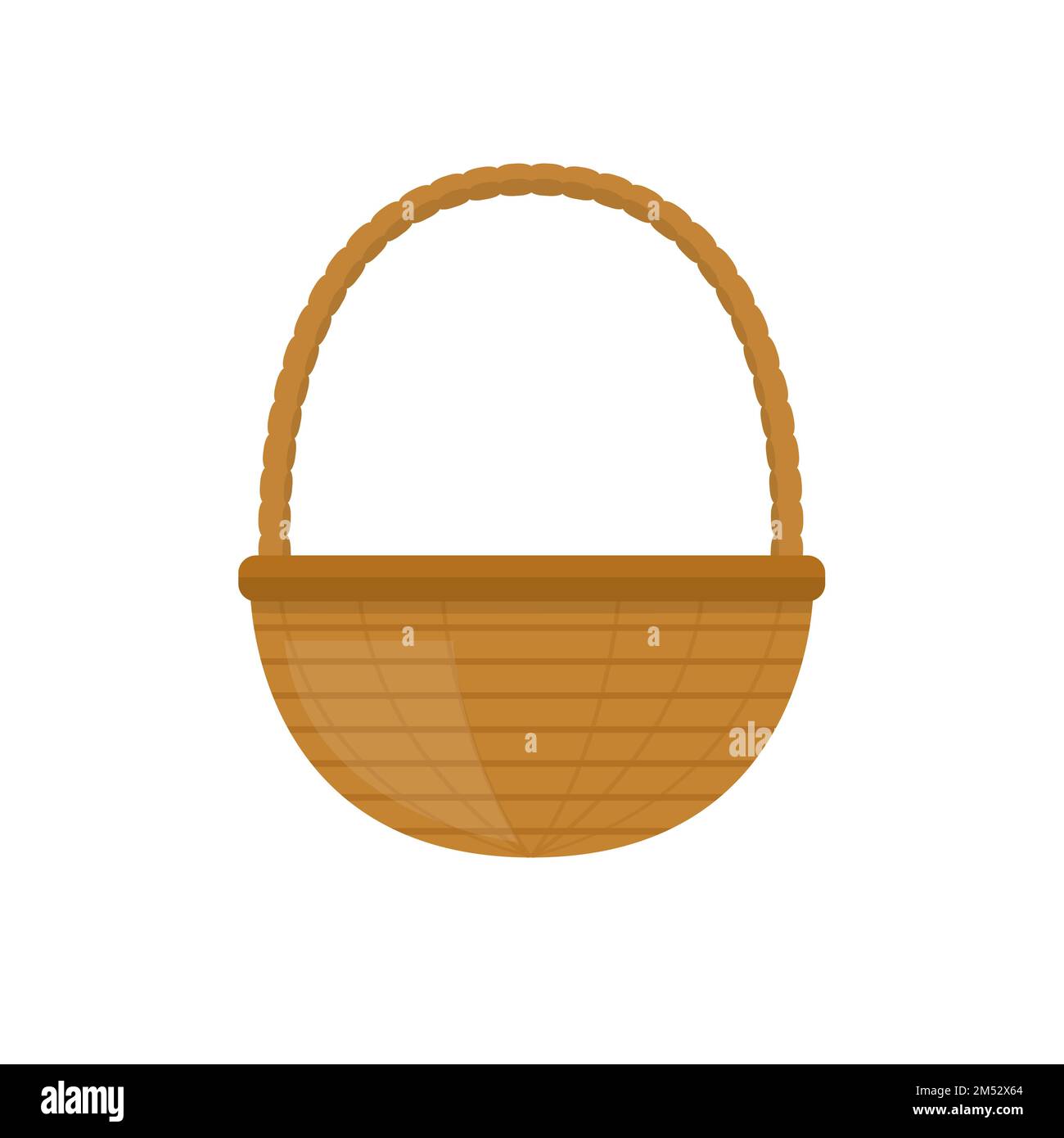Empty baskets set isolated on white background vector illustration