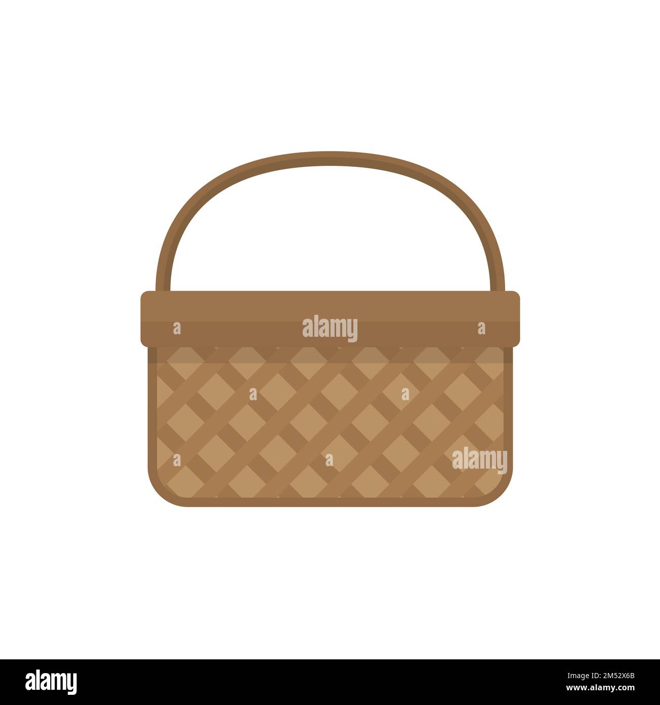 Empty baskets set isolated on white background vector illustration