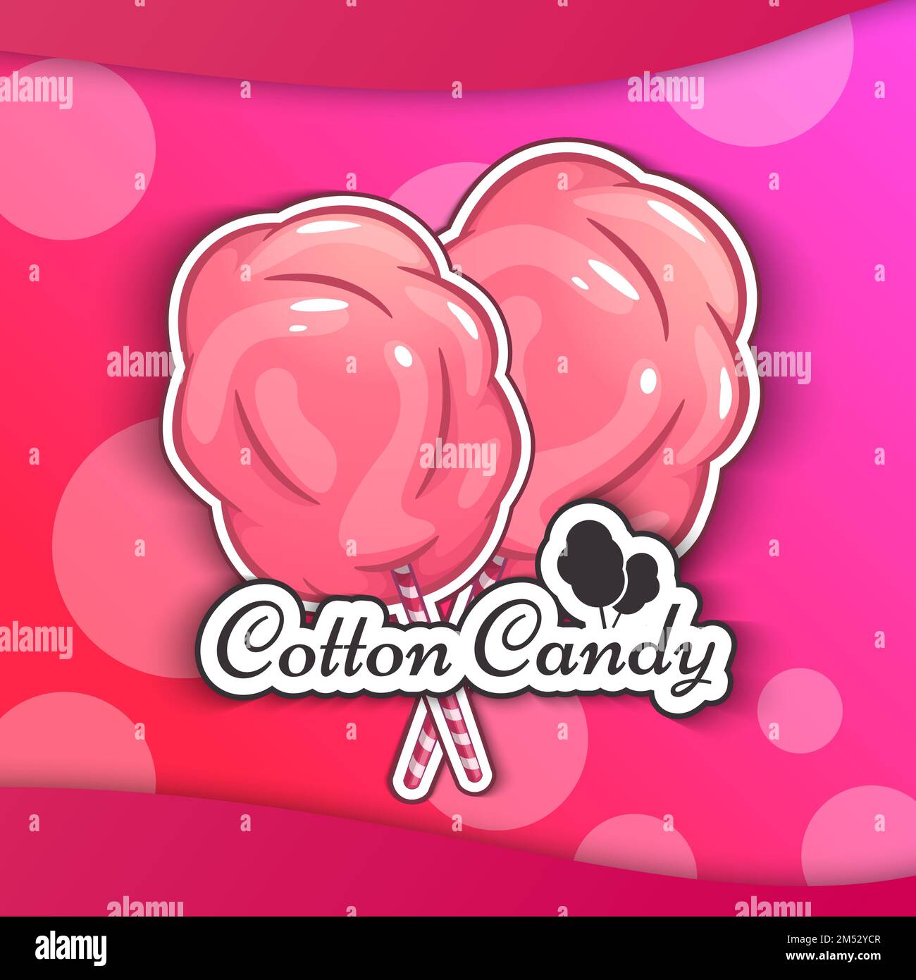 Cotton Candy Isolated Logo Emblem for Your Products, Vector ...