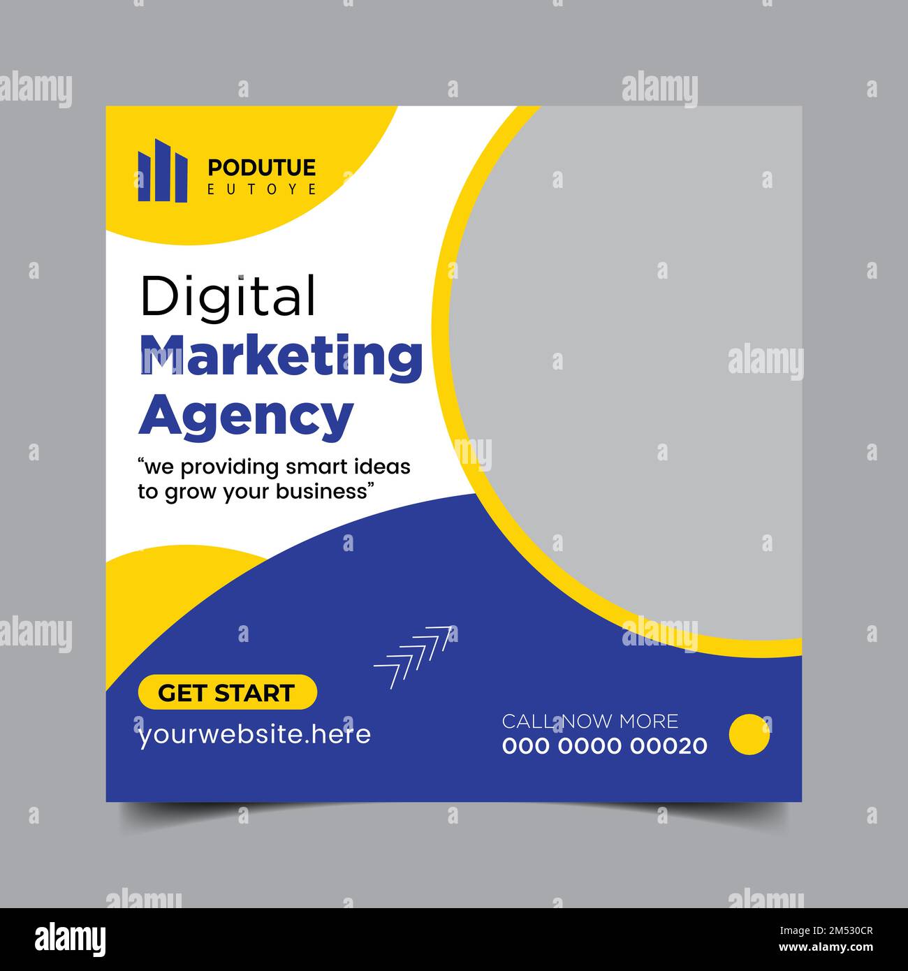 Digital marketing agency social media post design and web banner template. Stock Vector