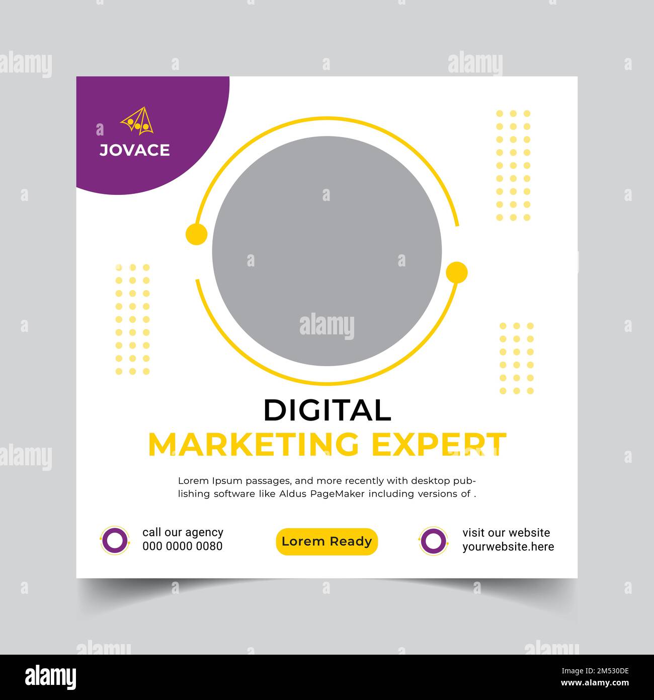 Digital marketing agency social media post design and web banner template. Stock Vector