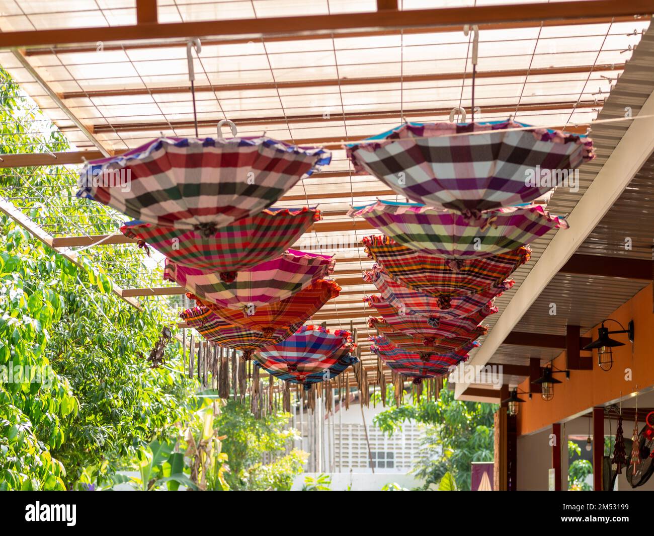 Colorful umbrellas hanging from ceiling hires stock photography and images Alamy