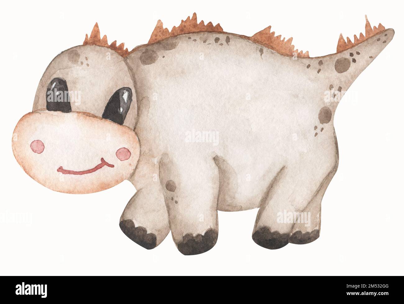 Watercolor dinosaur illustration for kids, cute dino animal clipart ...