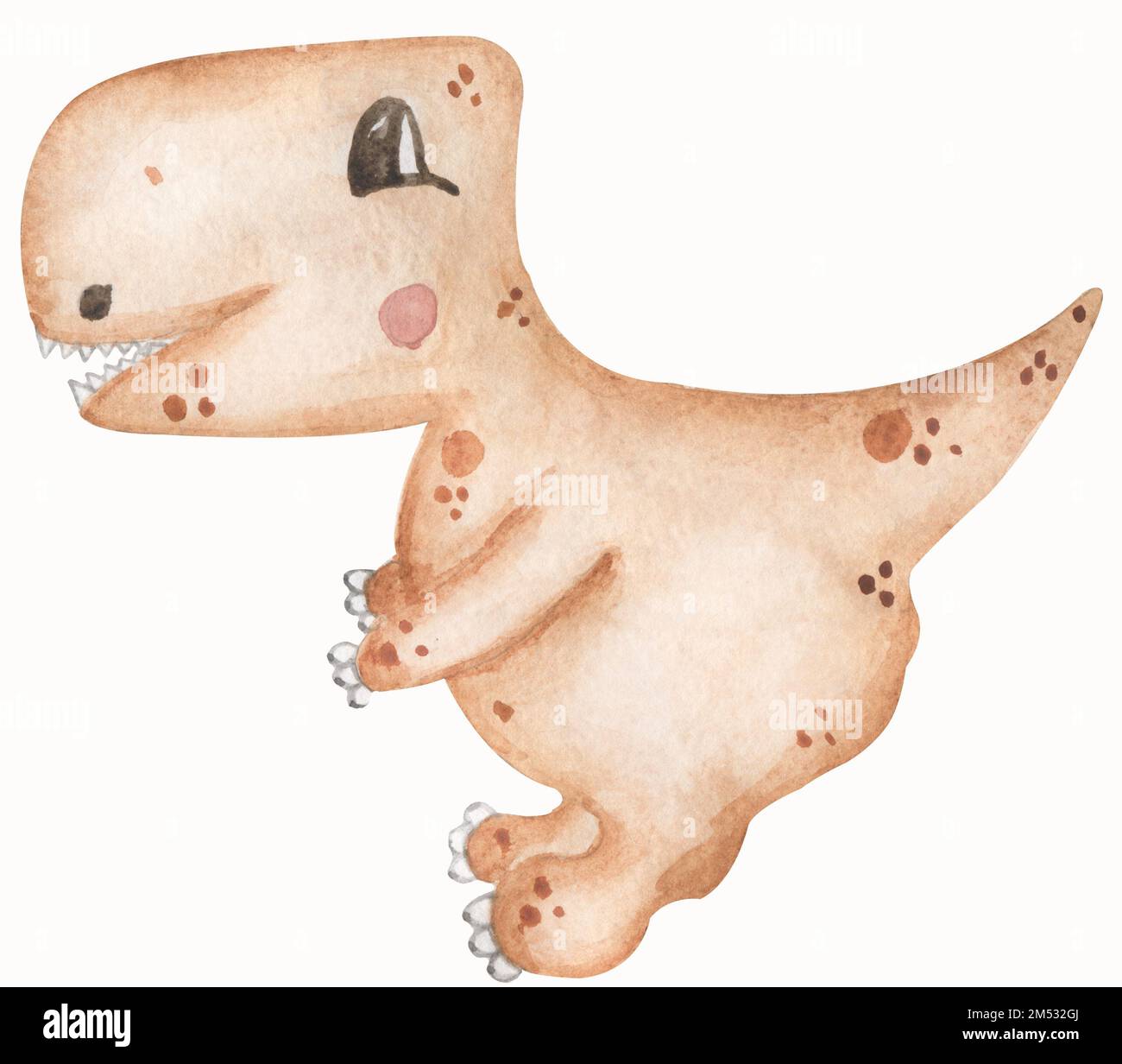 Watercolor dinosaur illustration for kids, cute dino animal clipart ...