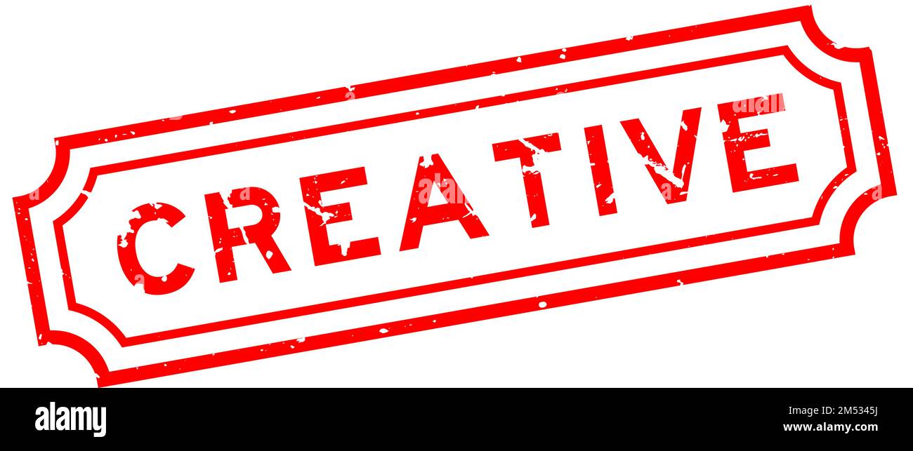 Grunge red creative word rubber seal stamp on white background Stock ...