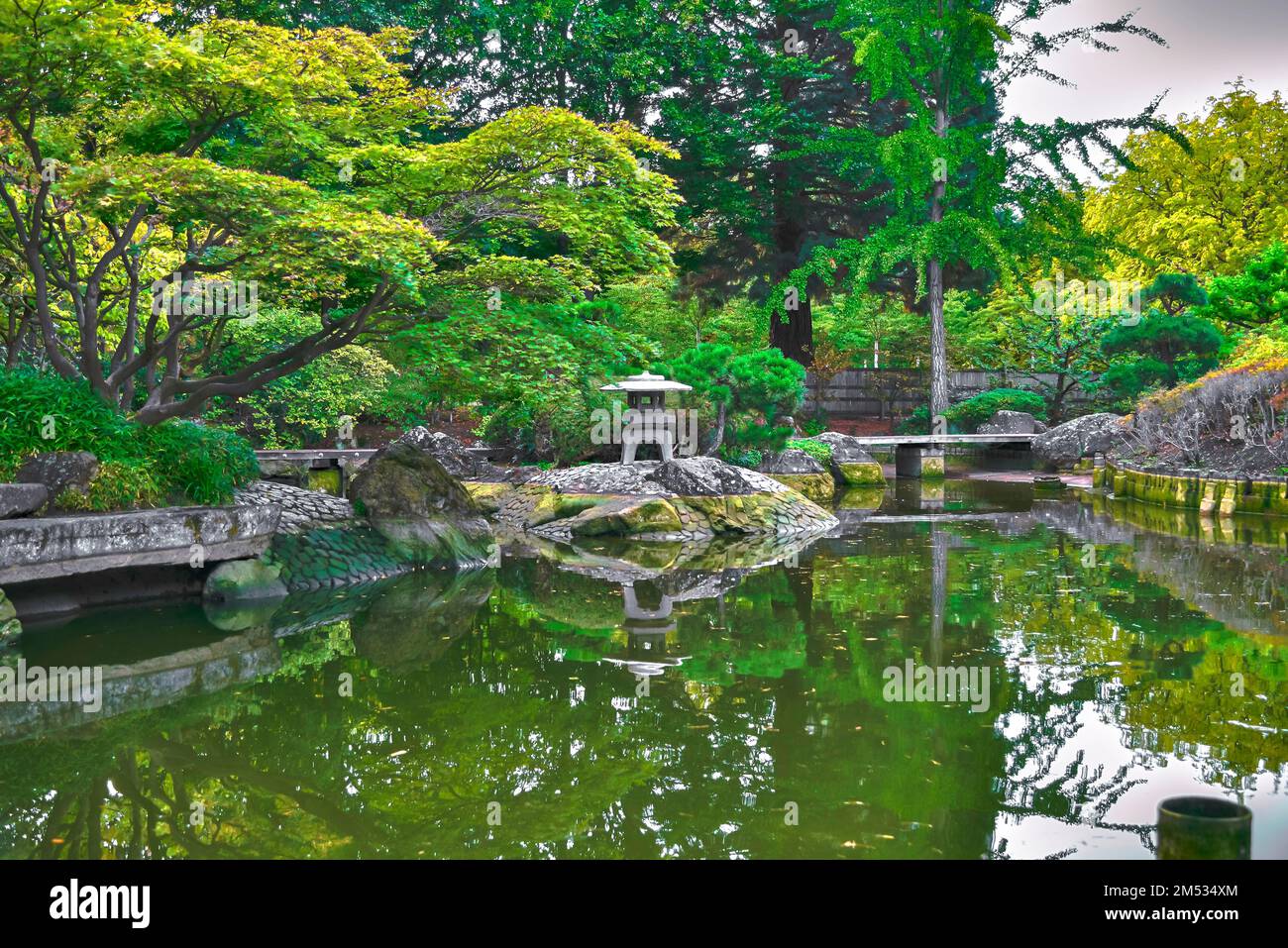 The beautiful tourist place in the Japanese garden Stock Photo - Alamy