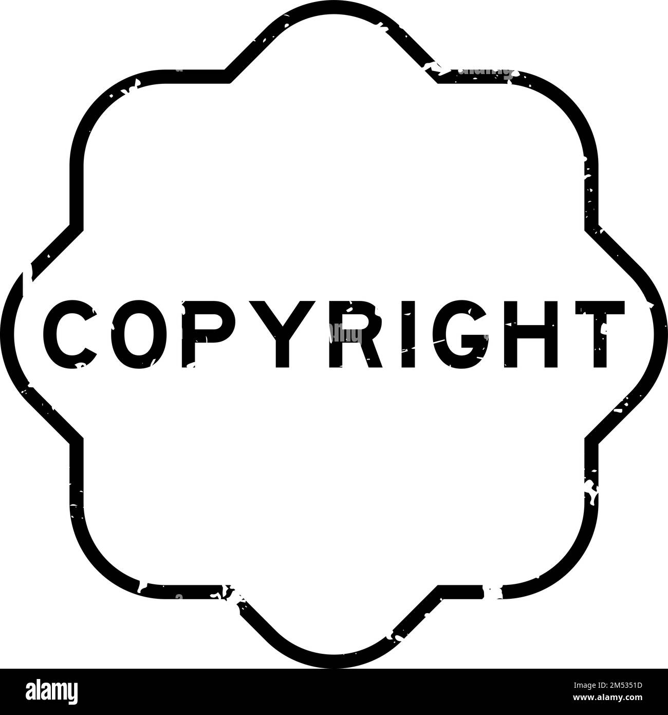 Grunge black copyright word rubber seal stamp on white background Stock Vector