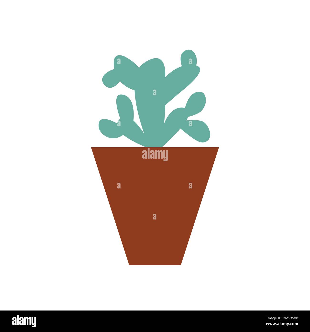 Flat style cactus in pot vector illustration Stock Vector Image & Art ...
