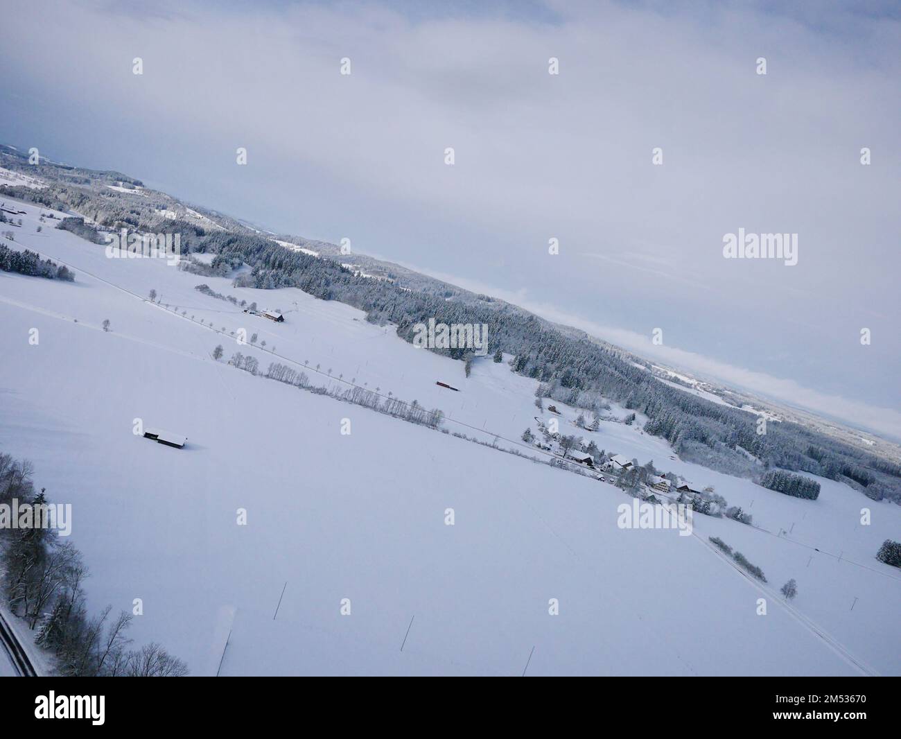 aerial photo of village in winter Stock Photo - Alamy