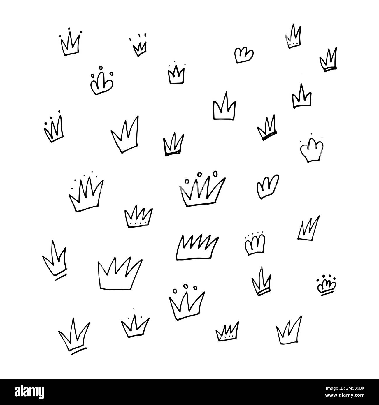 Doodle crown set illustration Stock Vector Image & Art - Alamy