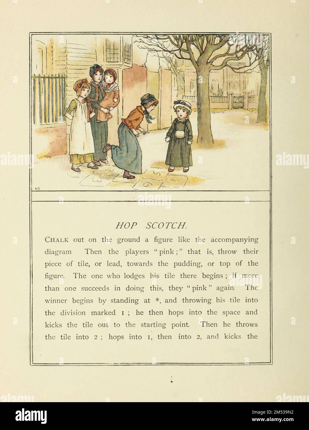 How to play Hop Scotch from the book Kate Greenaway's book of games