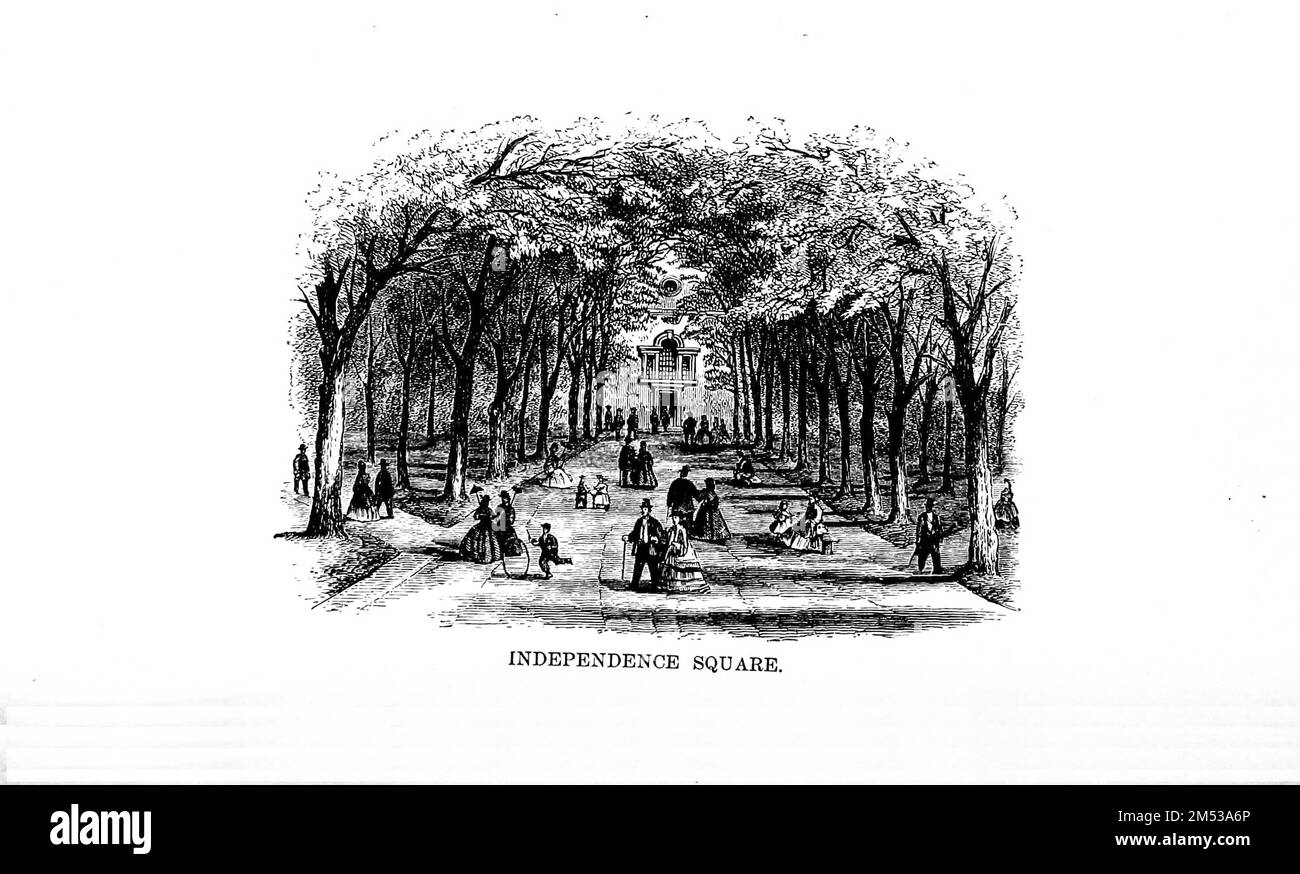 Independence Square from the book Fifty years in the magic circle; being an account of the author's professional life; his wonderful tricks and feats; with laughable incidents, and adventures as a magician, necromancer, and ventriloquist by Antonio Blitz, 1810-1877 Publication date 1871 Publisher Hartford, Conn., Belknap & Bliss Stock Photo