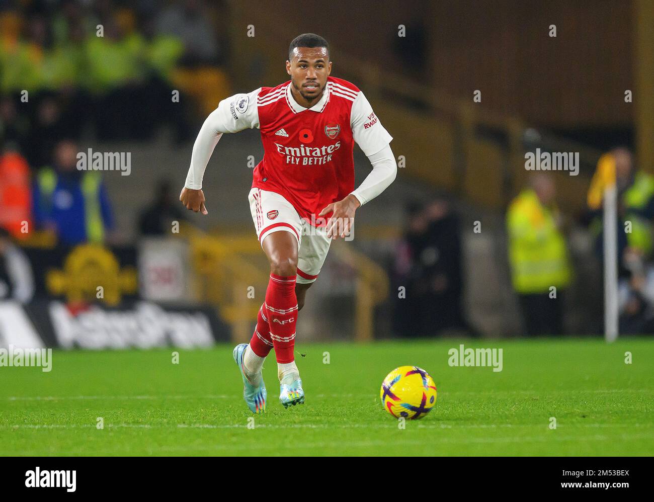 12 Nov 2022 - Woverhampton Wanderers v Arsenal - Premier League - Molineux  Arsenal's Gabriel during the match against Wolves.  Picture : Mark Pain / Alamy Live News Stock Photo