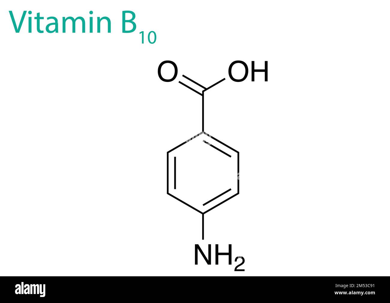 An illustration of a Vitamin B10 molecule isolated on a white ...